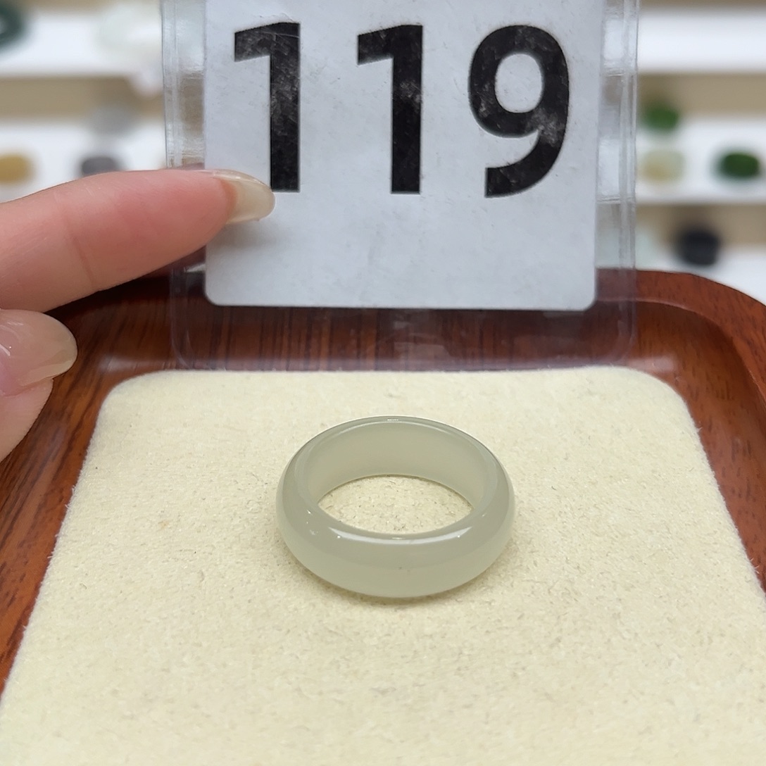 和田玉戒指未镶嵌17码18mm