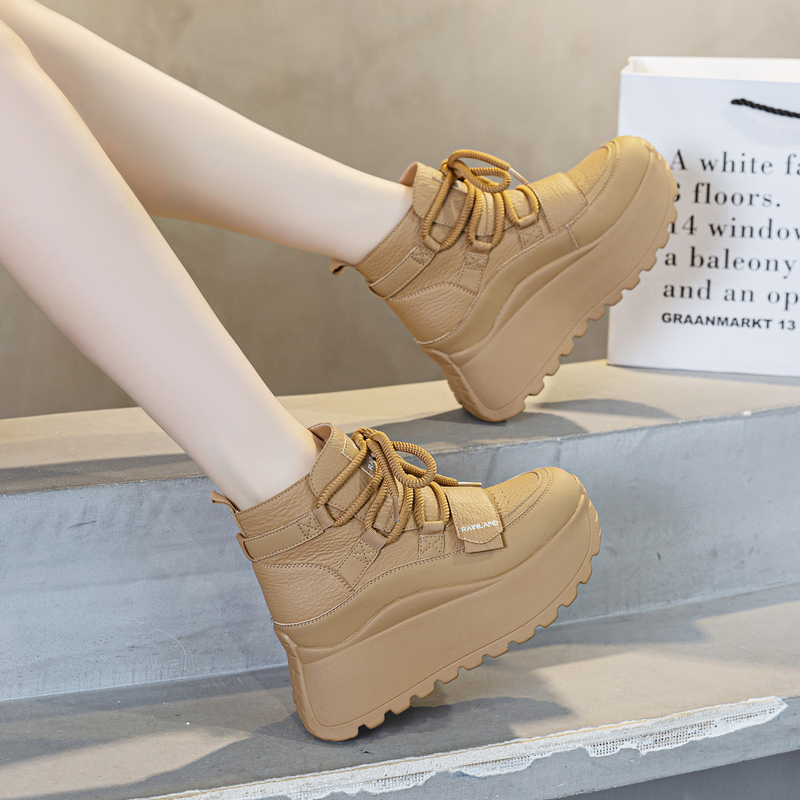 雨土2025秋冬高帮鞋休闲运动鞋女时尚厚底增高老爹鞋狂欢季好物