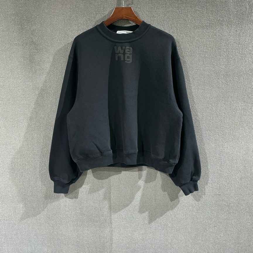 99新 ALEXANDER WANG （pm）字母印花黑色卫衣 xs码/9321