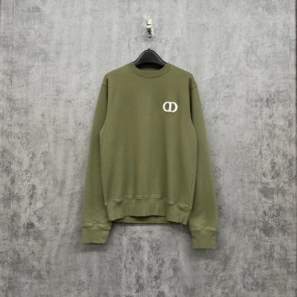 99新 DIOR/迪奥 刺绣Logo橄榄绿休闲卫衣/WK749/S码