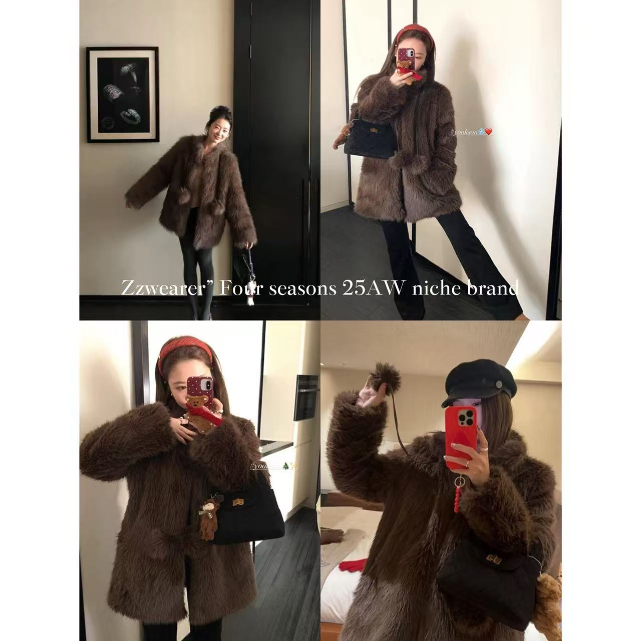 Zzwearer”25/AW“雪绒小奶球”加长版来啦！！环保毛毛外套可爱女甜美