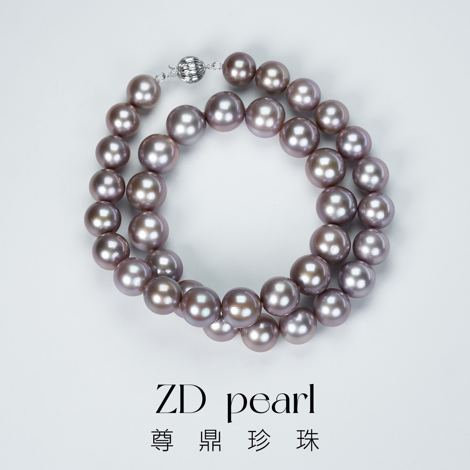 【鸭鸭】尊鼎珍珠-14K金紫色淡水珍珠项链+珠径10-12mm