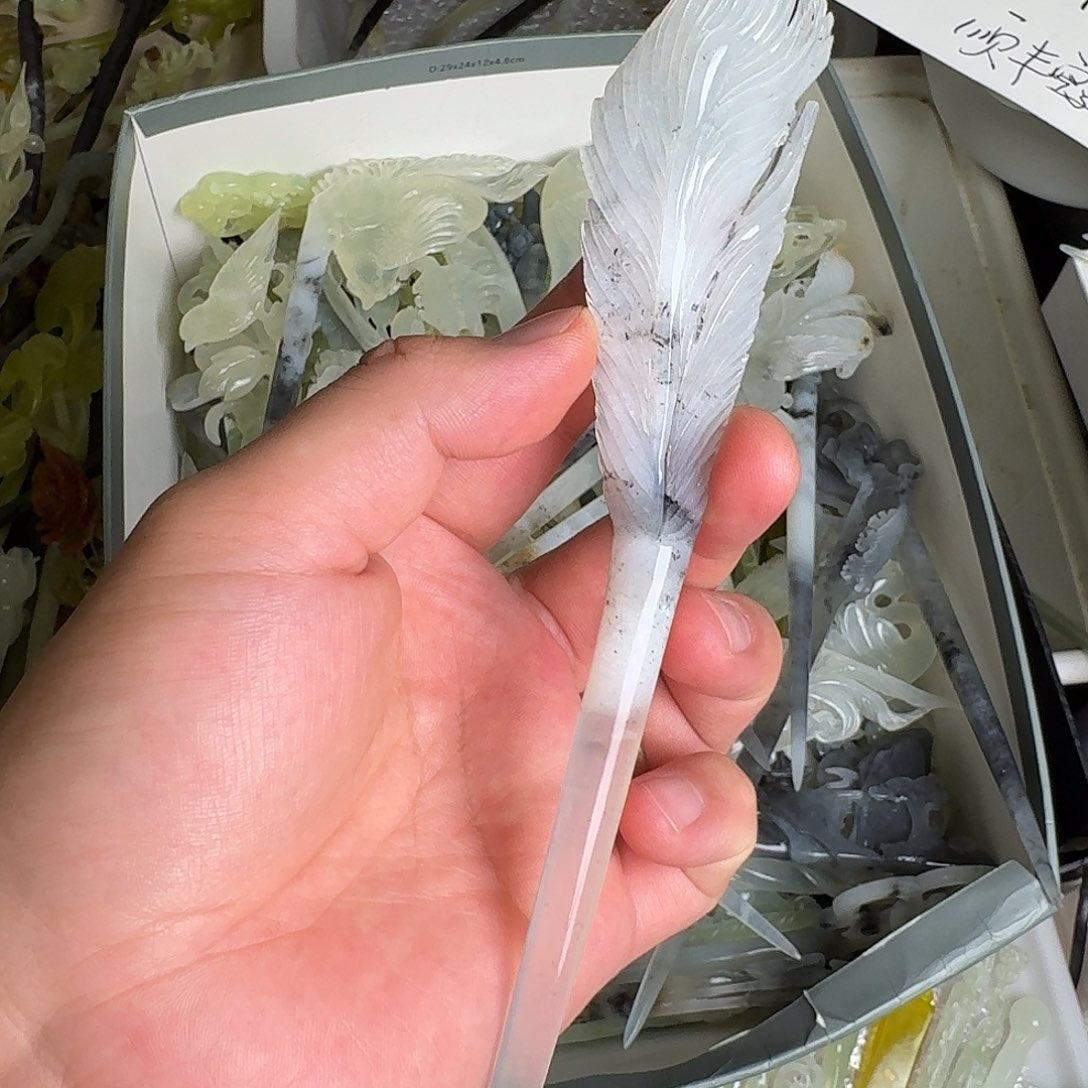 蛇纹石玉未镶嵌发饰