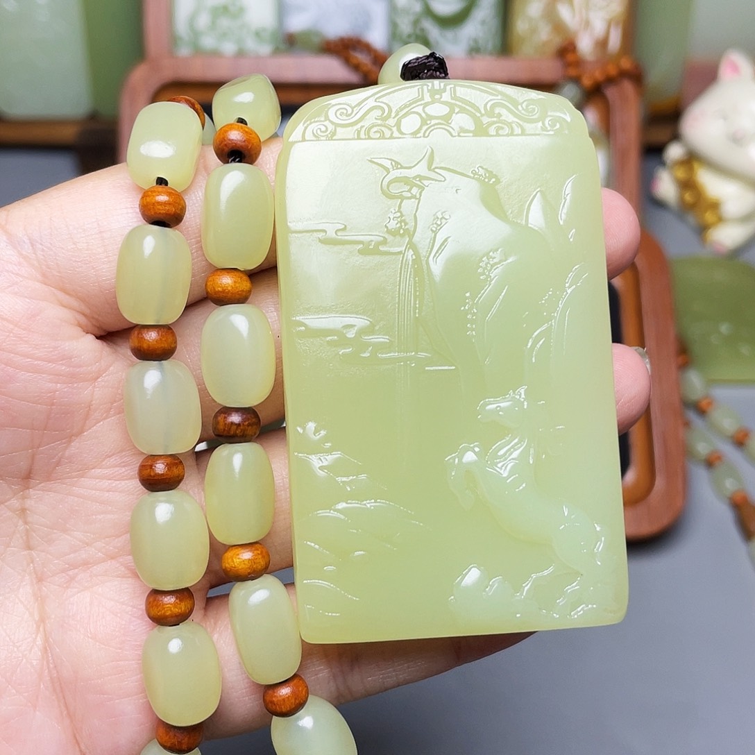 安***市新疆昆仑山脉料生肖马牌