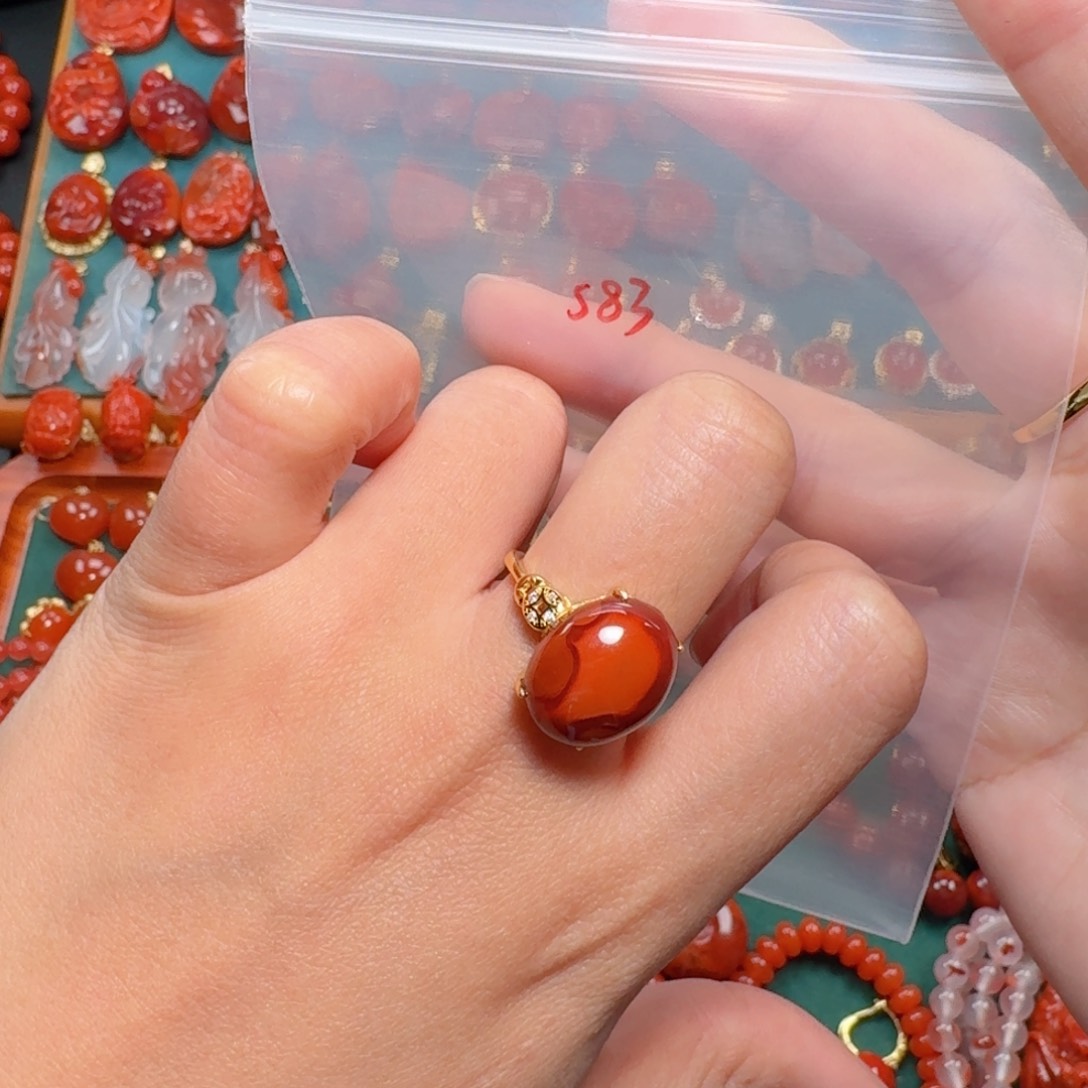 南红玛瑙南红银S925镶嵌