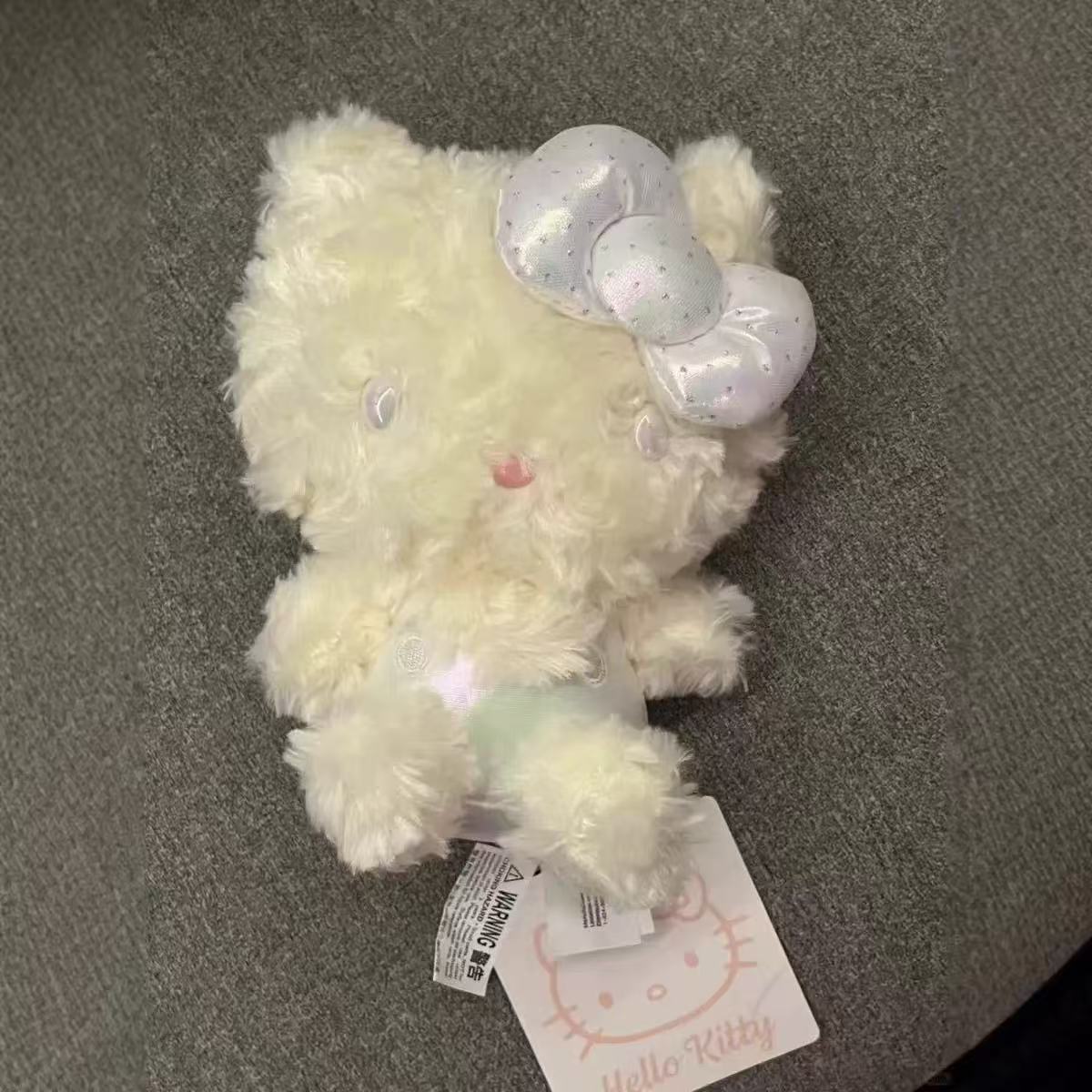 ins高级感精致米色卷毛kitty毛绒挂件