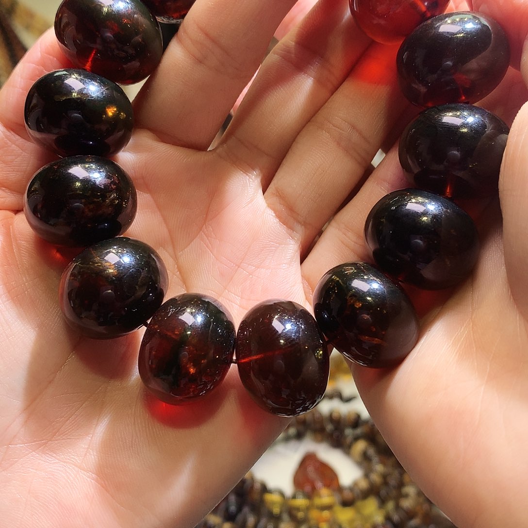 琥珀手链未镶嵌@**帝琥珀