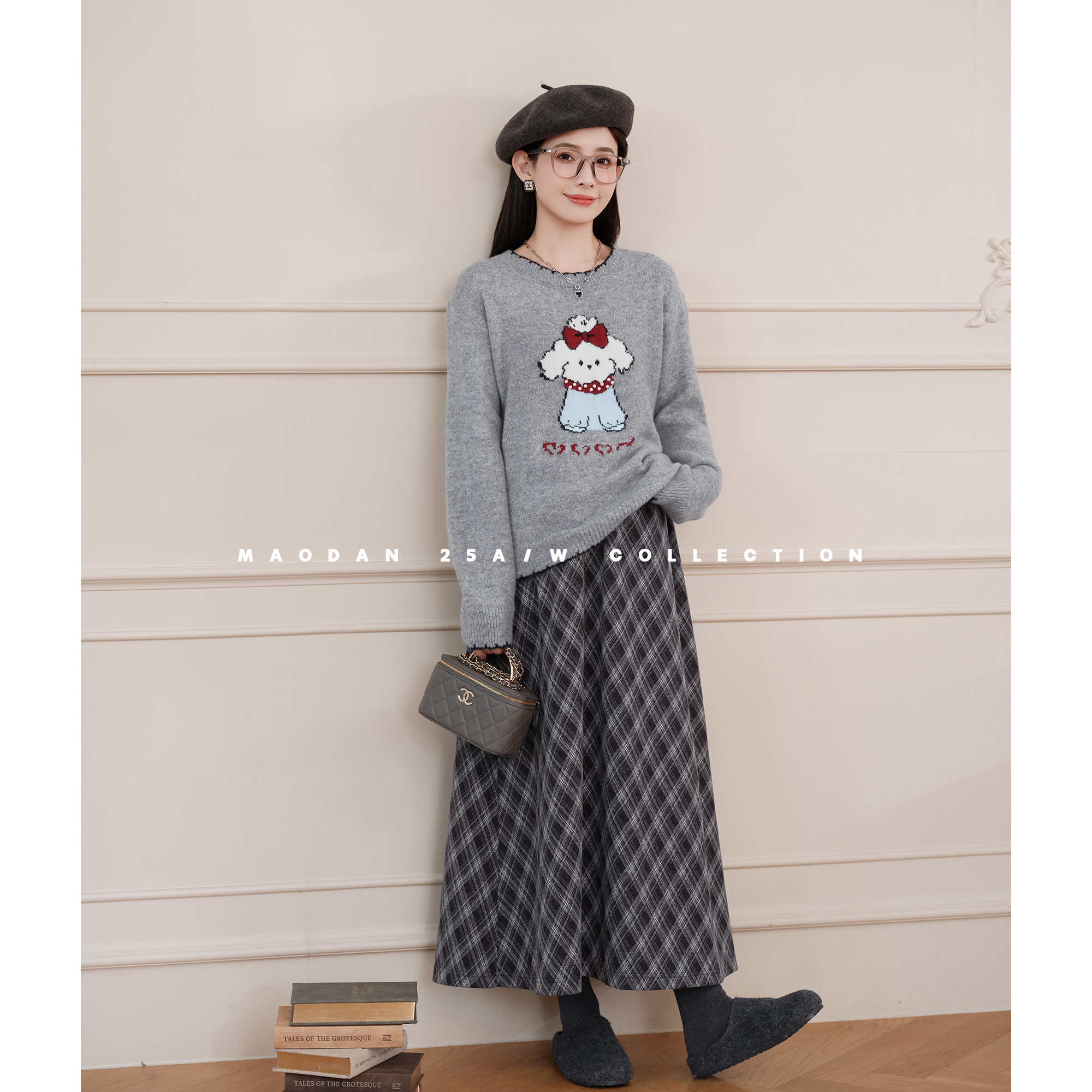 maodan/猫单【可丽奶糖】【羊毛】孕妇装冬季新品休闲毛衣加绒裙子