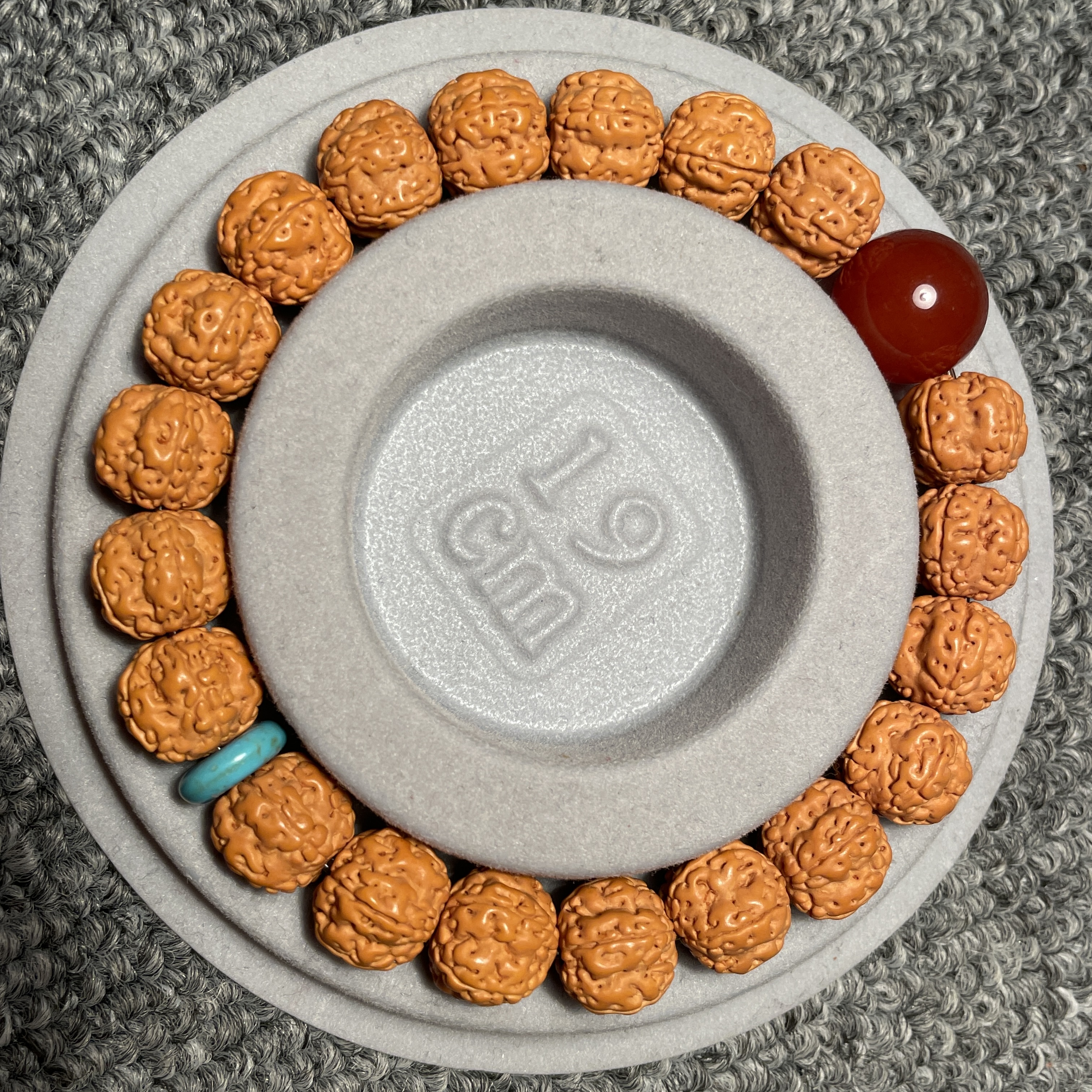 文玩好物金刚菩提20颗五瓣老树满肉白茬花王手串10-12mm±