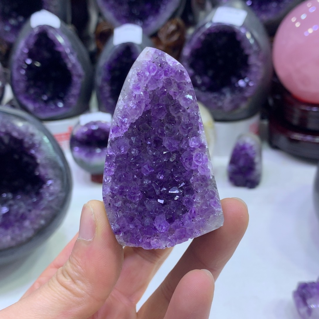水晶紫水晶摆件未镶嵌0875