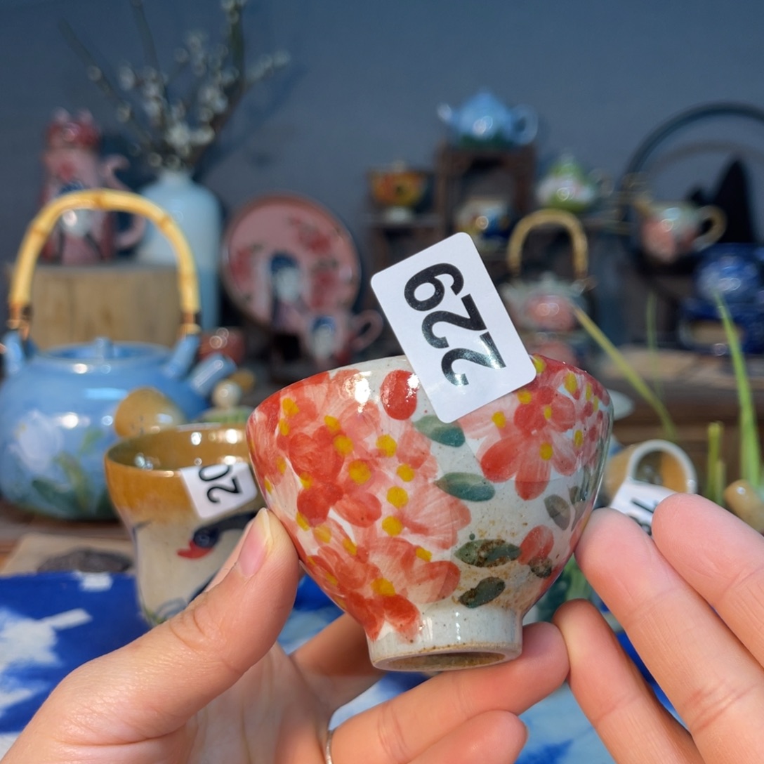 杯素浅陶瓷手工手绘