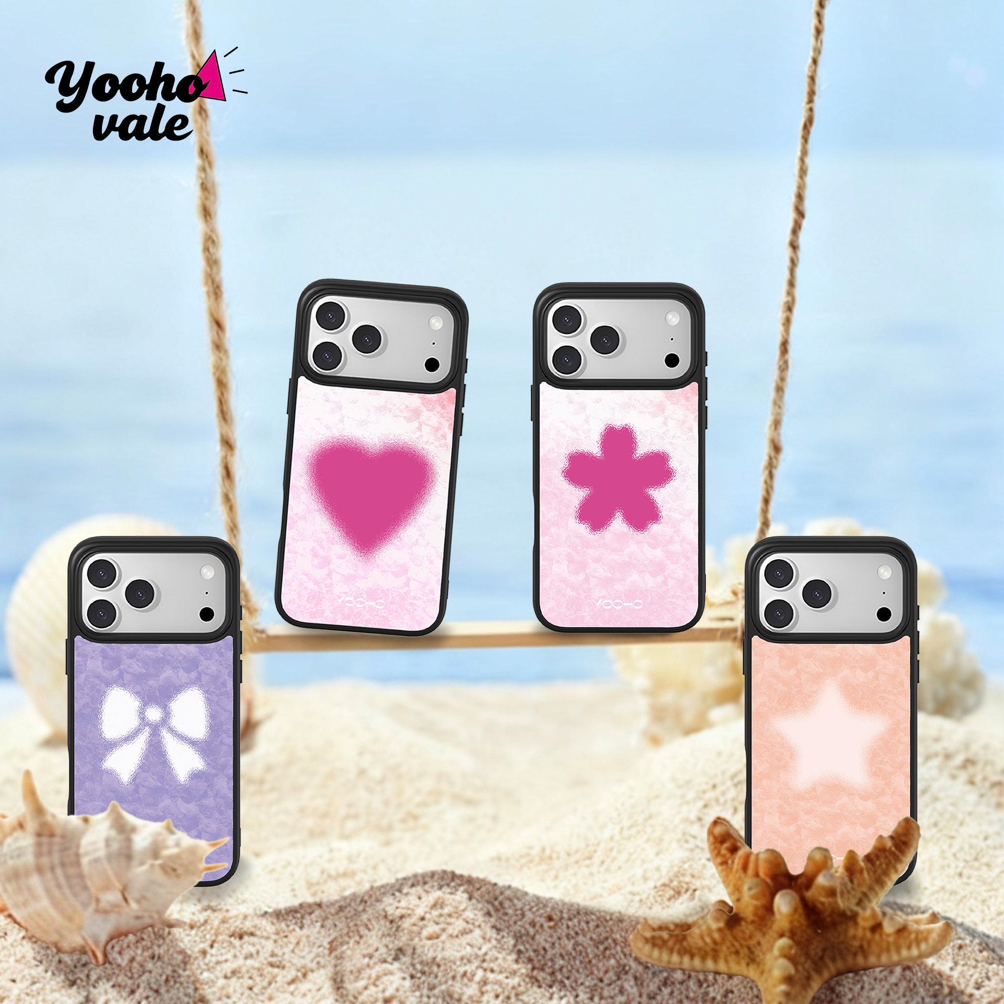 YoohOo原创 贝母手机壳 磁吸水波纹欧美黑边16/17 手机套女款