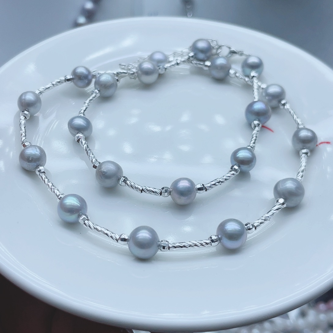 淡水珍珠颈饰钛钢
