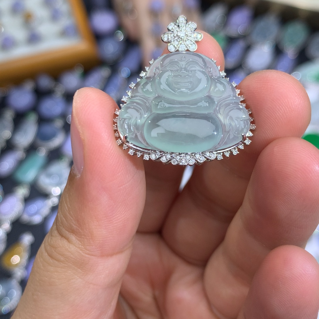 翡翠18K金镶嵌吊坠(不含链)签收后48小时鉴赏期