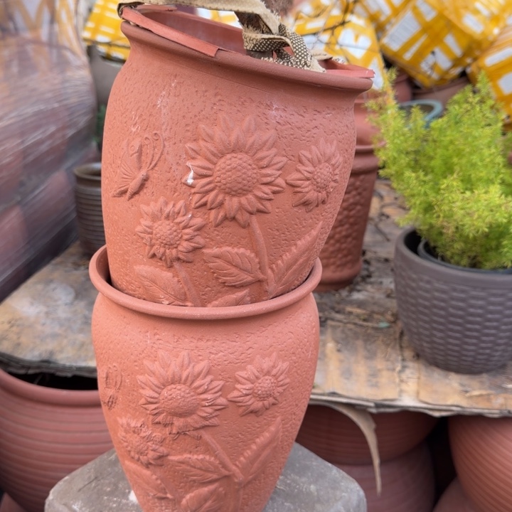 紫砂花盆口19高24宜兴紫砂 