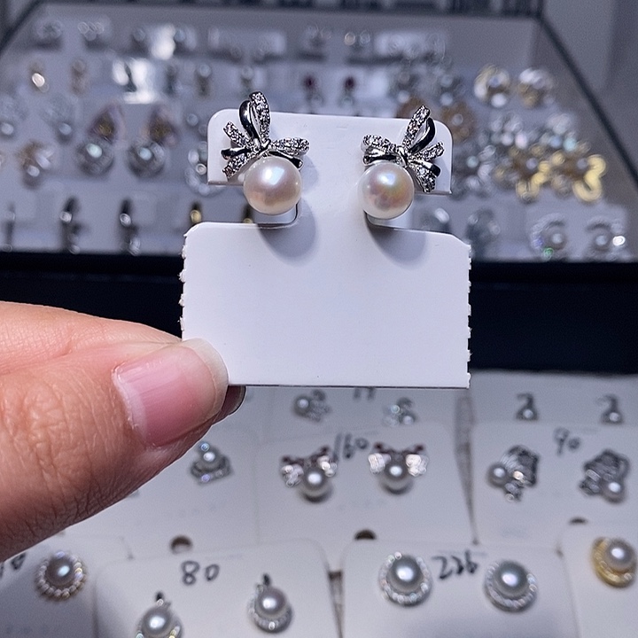 耳饰淡水珍珠银S925镶嵌