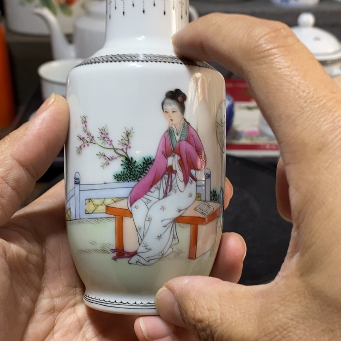 瓷片用****1手绘三隆花瓶