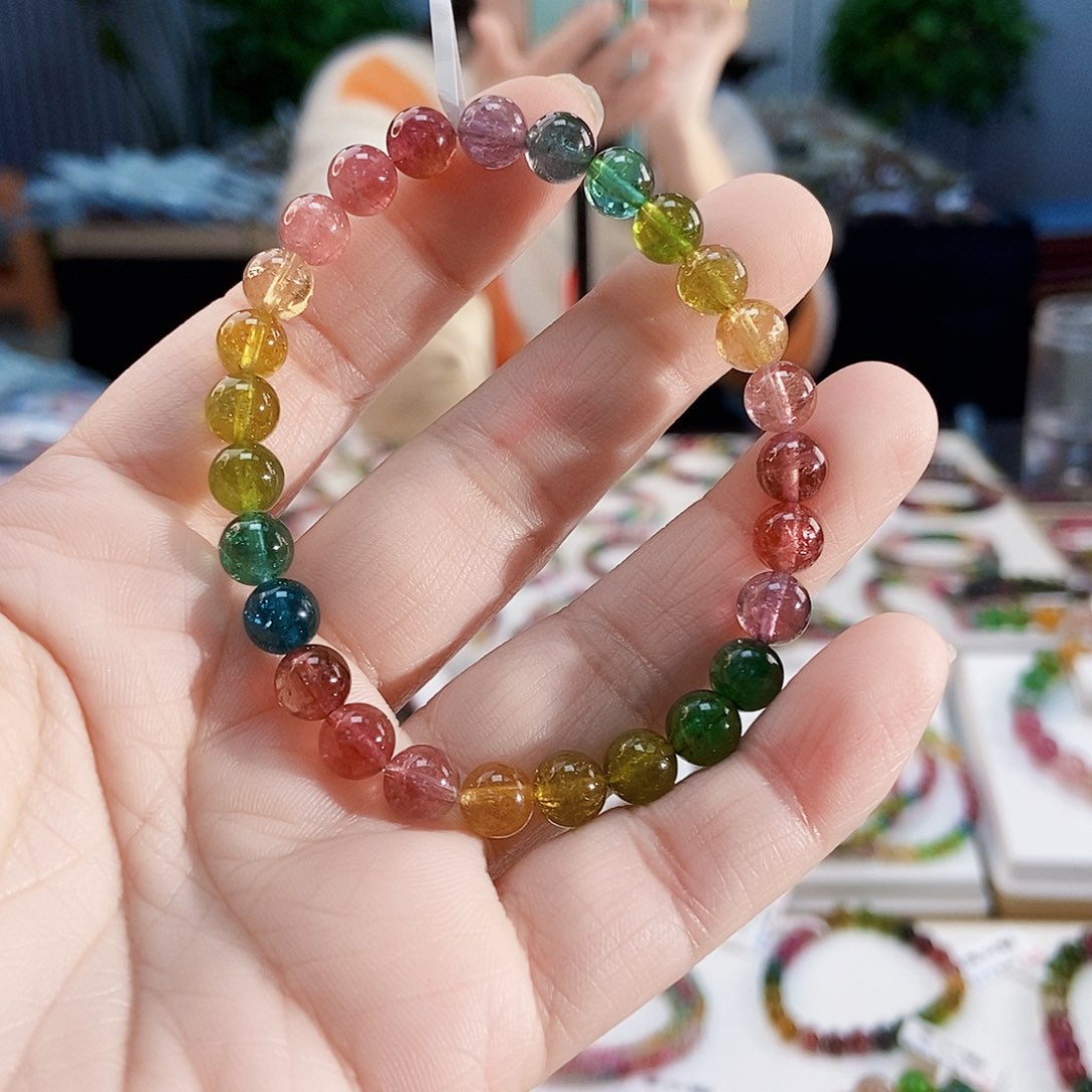 碧玺手链未镶嵌G2423单圈微色差发一