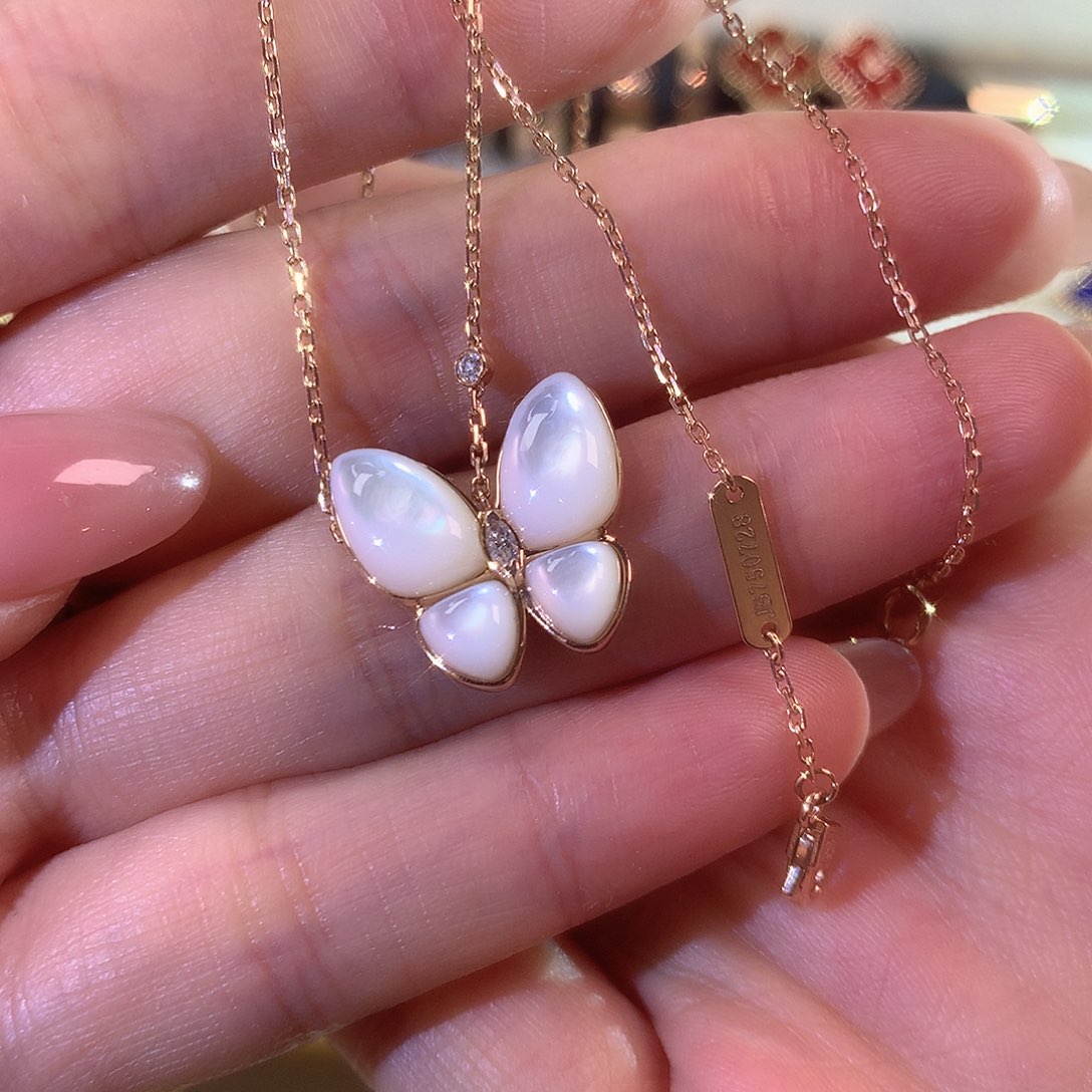 贝壳（贝母）项链18K金镶嵌18k金贝壳项链