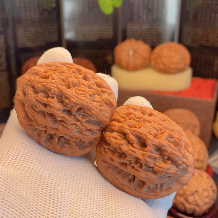 小***牙吊坠文玩核桃41虎头