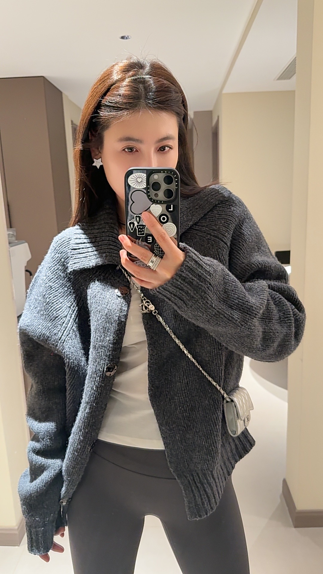 Amarilli 【温柔韩系】纯手工编织针织翻领百搭红色毛衣