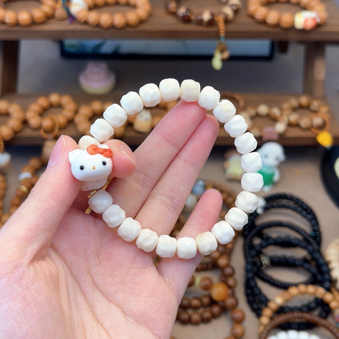 白玉菩提手串考**.搭配猫咪 隔片保留
