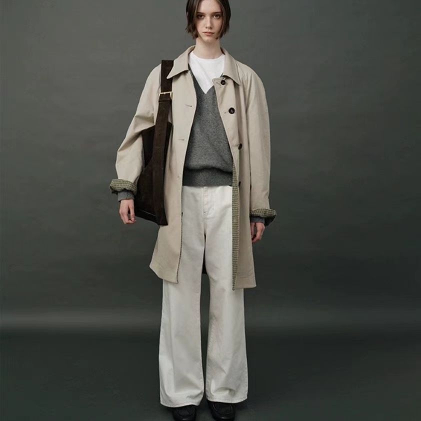 【老板娘推荐】thebarnnet白牛人生白牛宽松显瘦纯色直筒牛仔裤