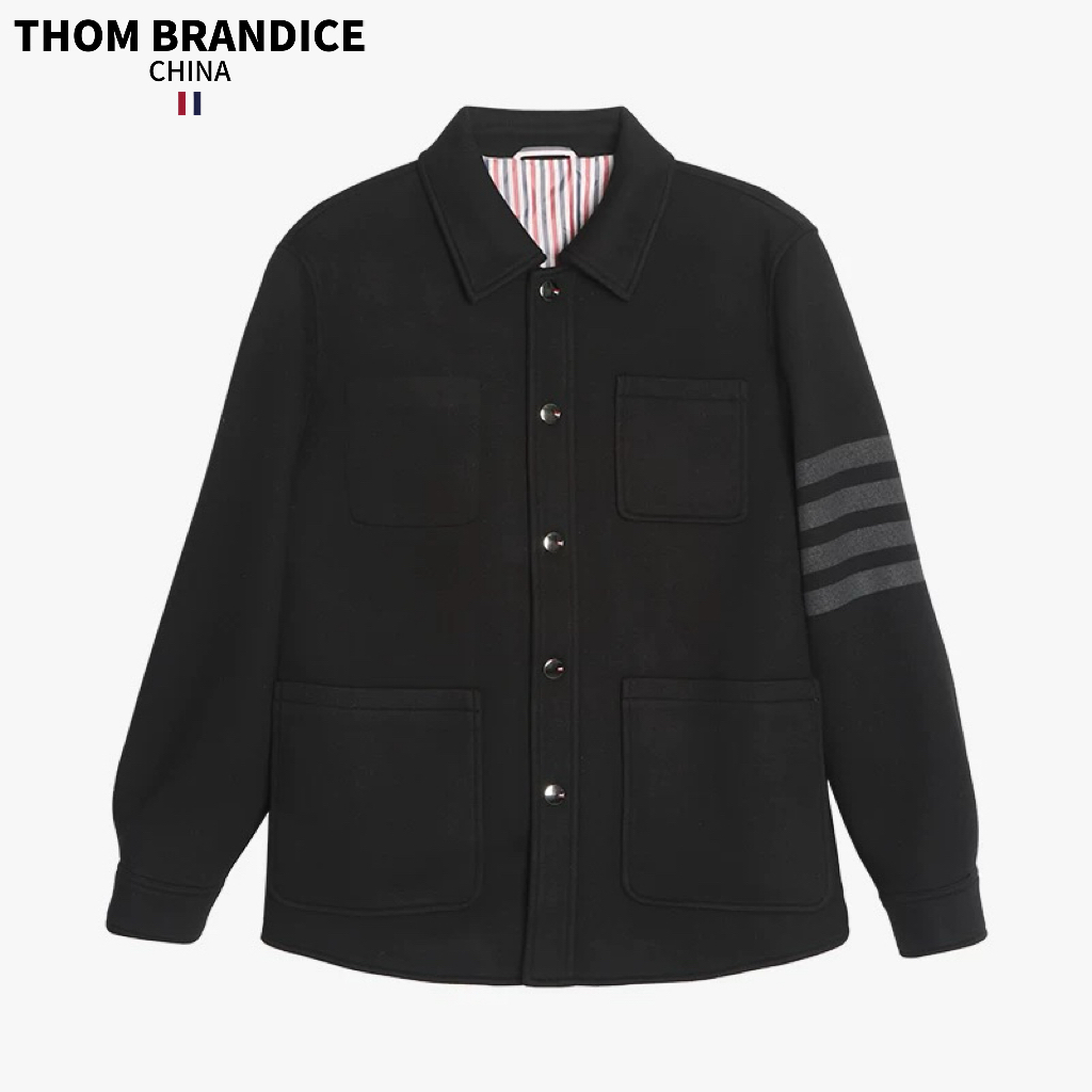 TB【官方正品】汤姆布郎THOMBRANDICE绵羊毛夹克外套英伦翻领衬衫式