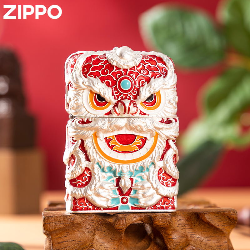 Zippo打火机醒狮鸿运当头瑞兽国韵正品原装煤油防风男士礼物DYJ1