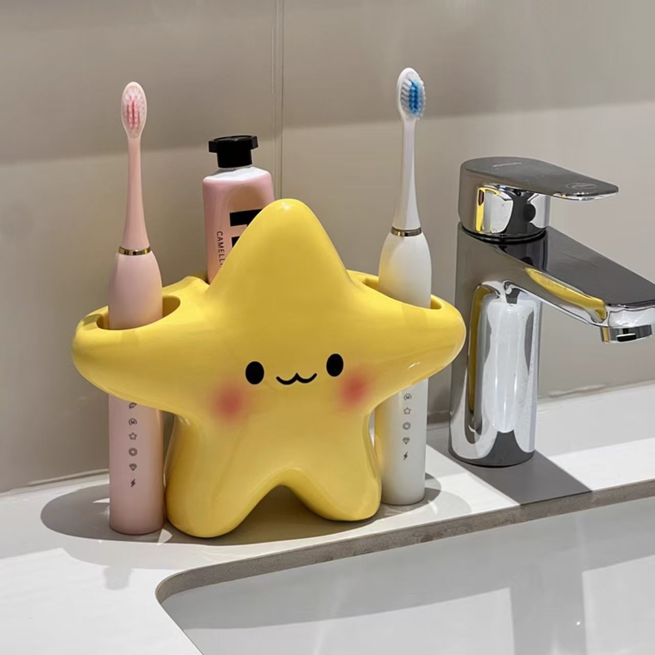 星星牙刷架家用卫生间牙具置物架浴室高颜值电动牙刷牙膏收纳架子