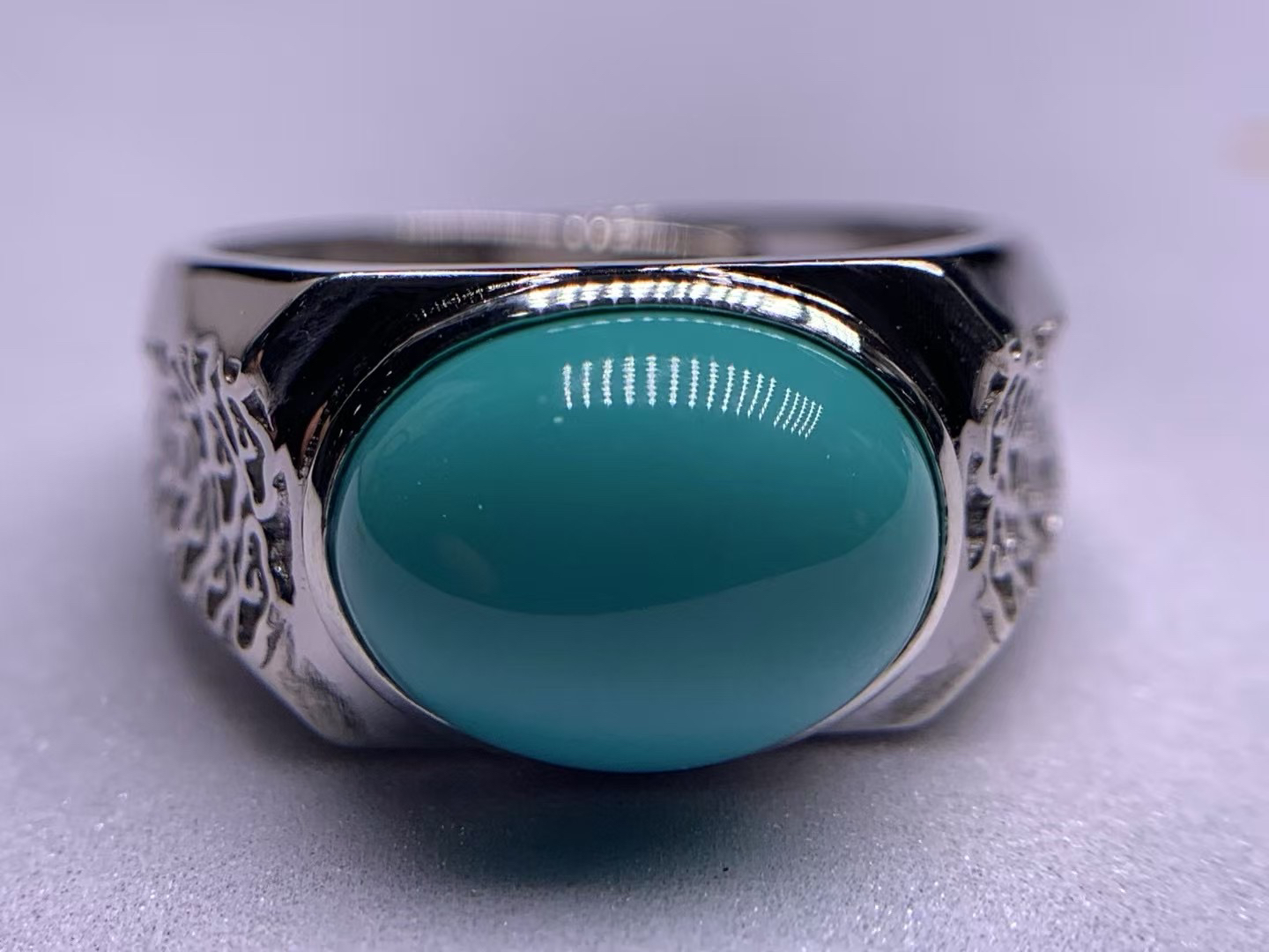 湖北十堰天然原矿绿松石戒指男款女款情侣款无优化珠宝玉石