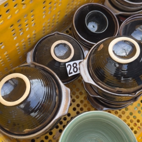 泥塑砂锅三只微瑕品