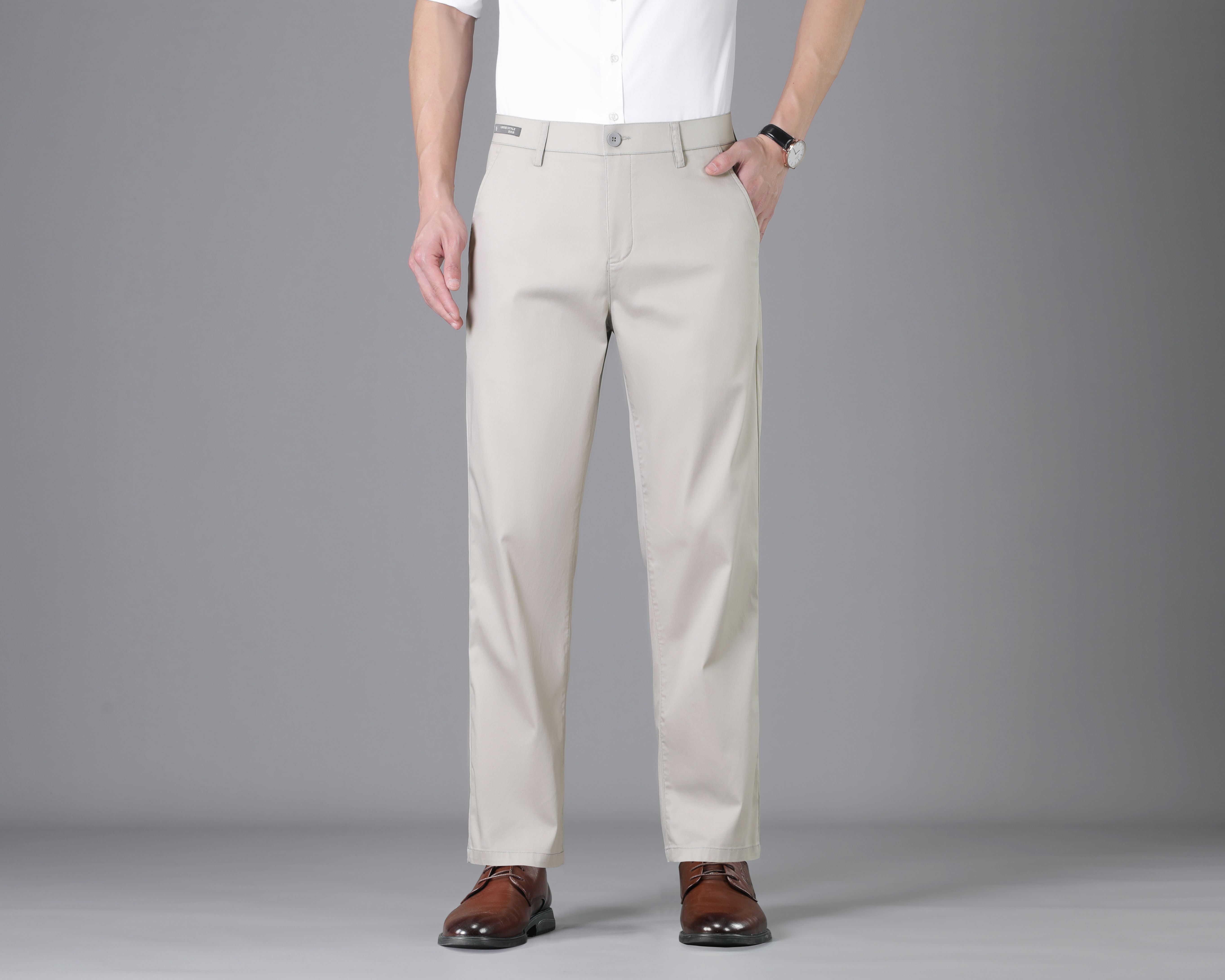 天丝冰爽棉（合体版）弹力轻奢时尚男士休闲裤小直筒微宽松夏季薄款