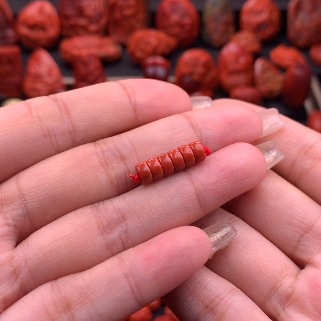 南红玛瑙南红川料直切隔片5.8mm未镶嵌