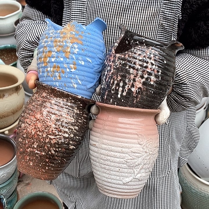 紫砂花盆瑕疵口11高15