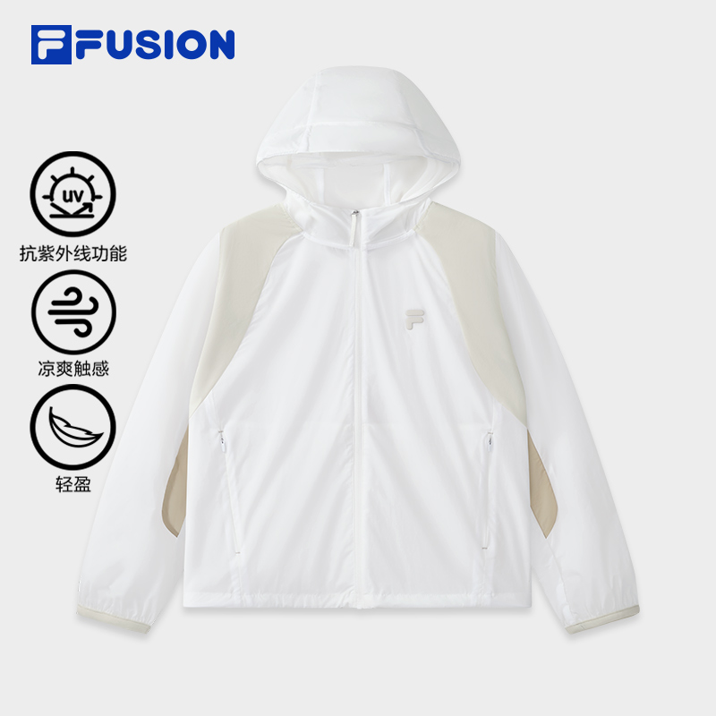 Fila/斐乐轻薄透气防晒服女款夏季新款梭织外套休闲连帽防风上衣