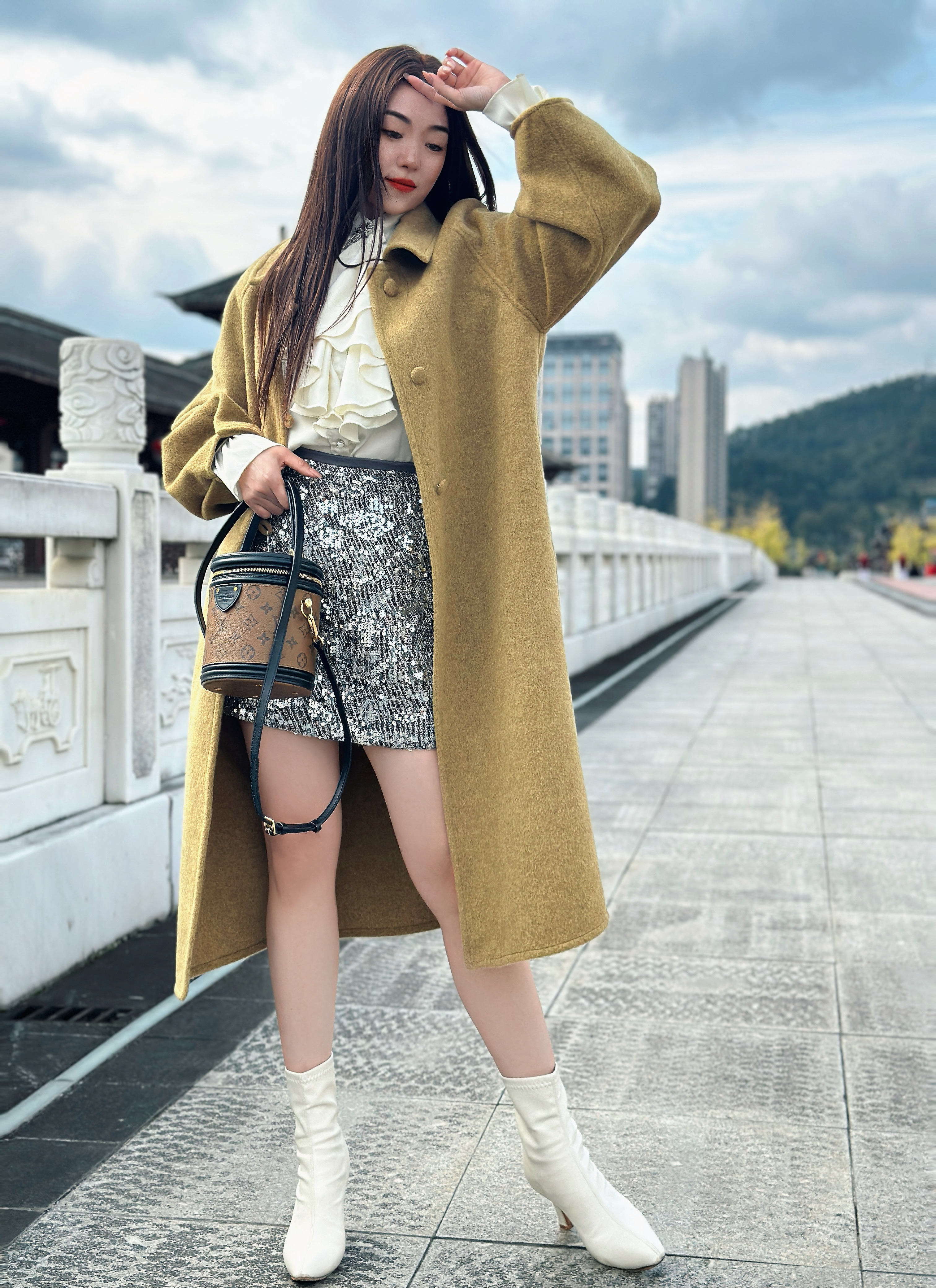 2025秋冬新款双面羊毛大衣女中长款气质宽松加厚毛呢外套2507款