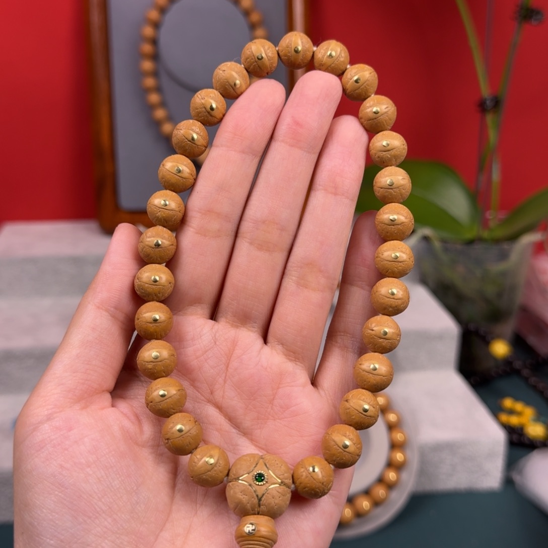 凤眼菩提手串11左右铜钉镶嵌手持