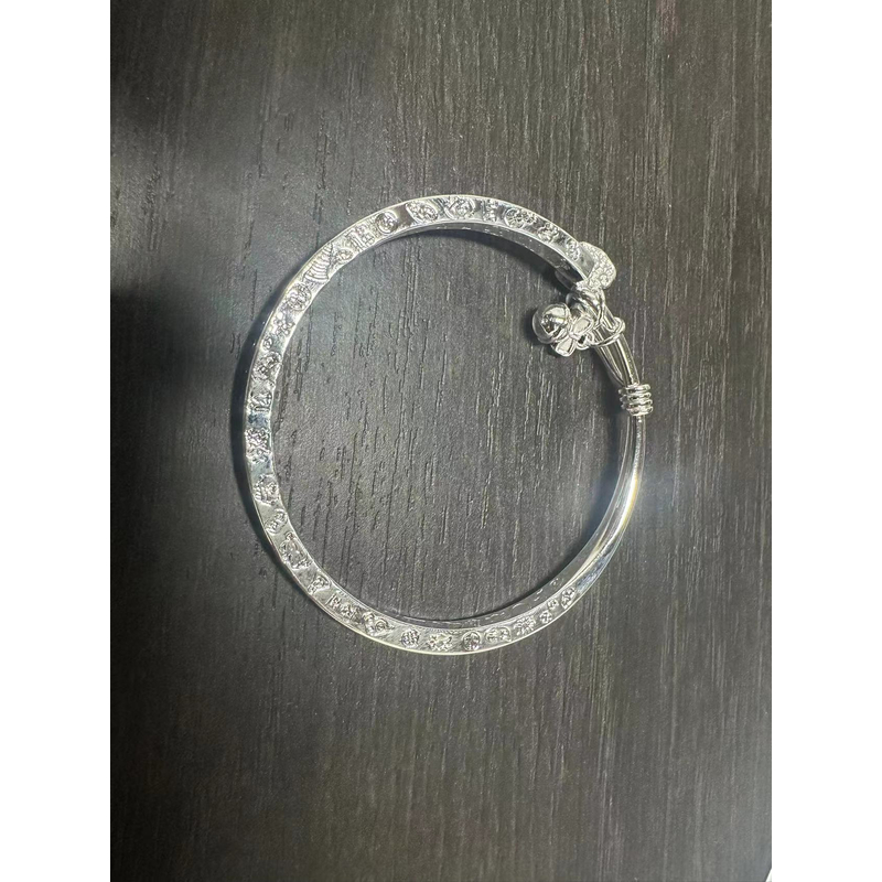 足银手镯 足银 古风宫铃开镯开口CL073