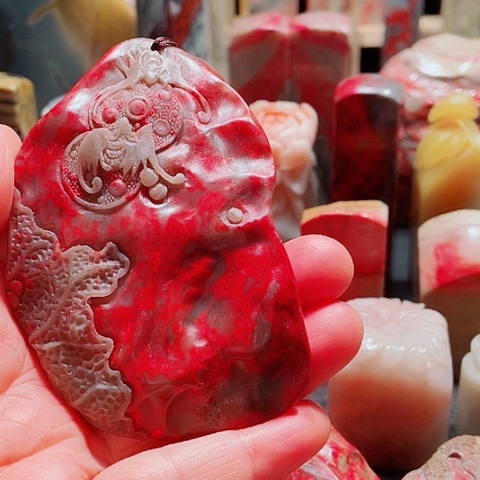 昌化鸡血石昌化老坑精品鸡血石