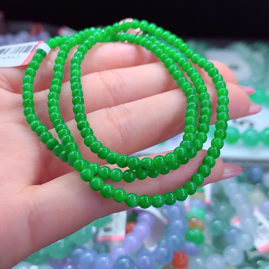 翡翠手链未镶嵌微*微卡3.7