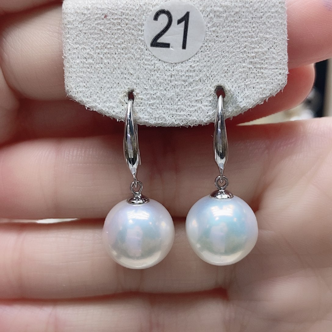 淡水珍珠耳饰银S925镶嵌