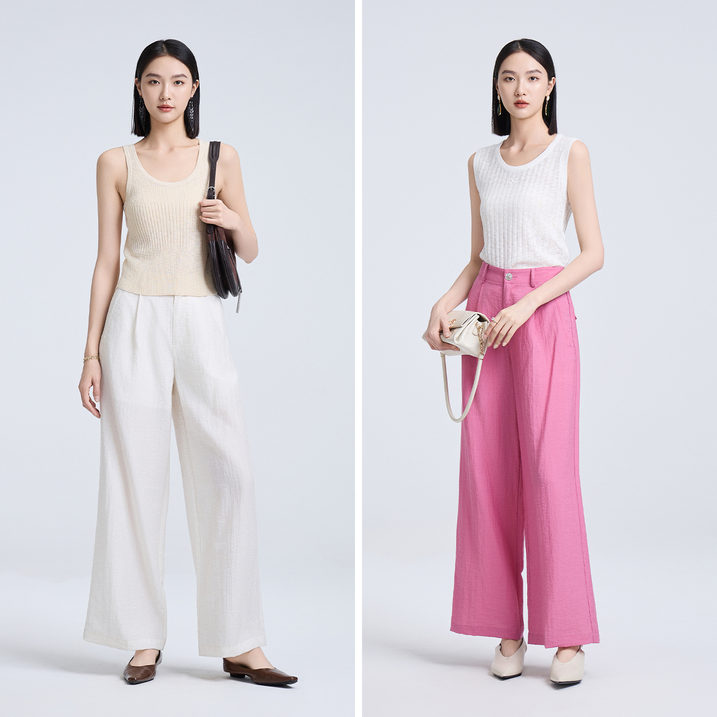 秋季通勤时尚休闲裤直筒宽松显瘦气质百搭ESQK6A519