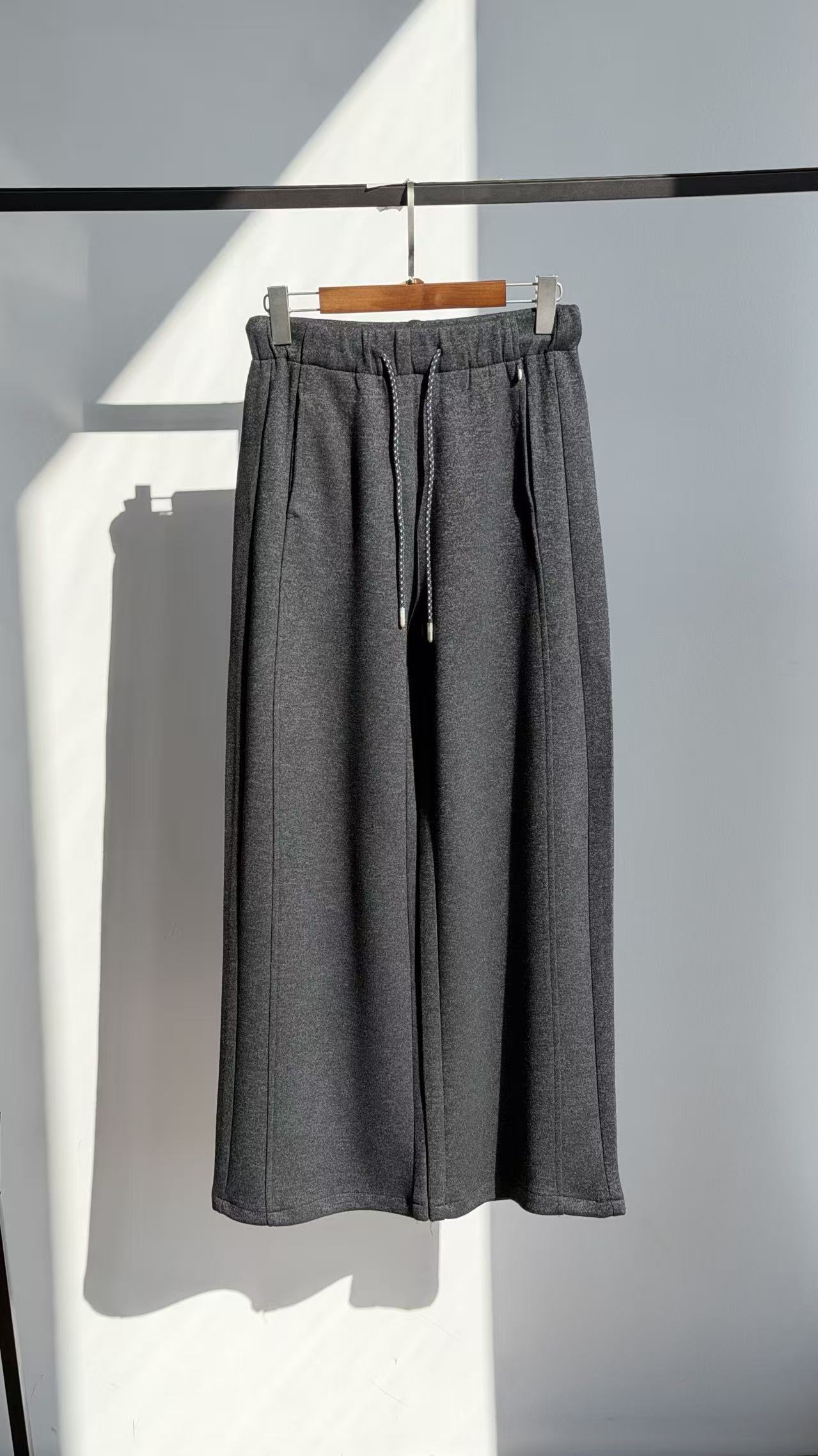 秋冬冬季纯色女休闲裤潮流时尚复古直筒宽松  冷十  7051