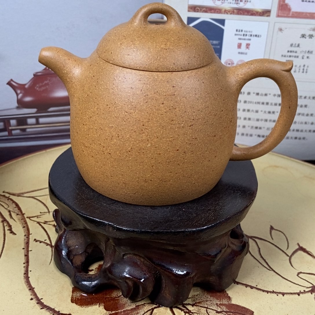 紫砂茶壶黄金段全手230