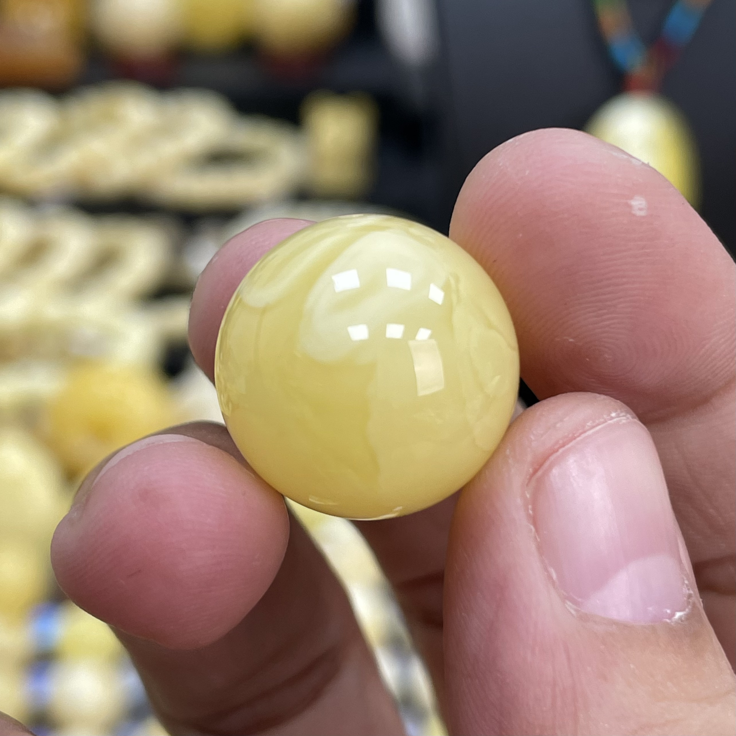 魔梵珠宝｜18.5mm俄料天然蜜蜡 浓蜡奶黄
