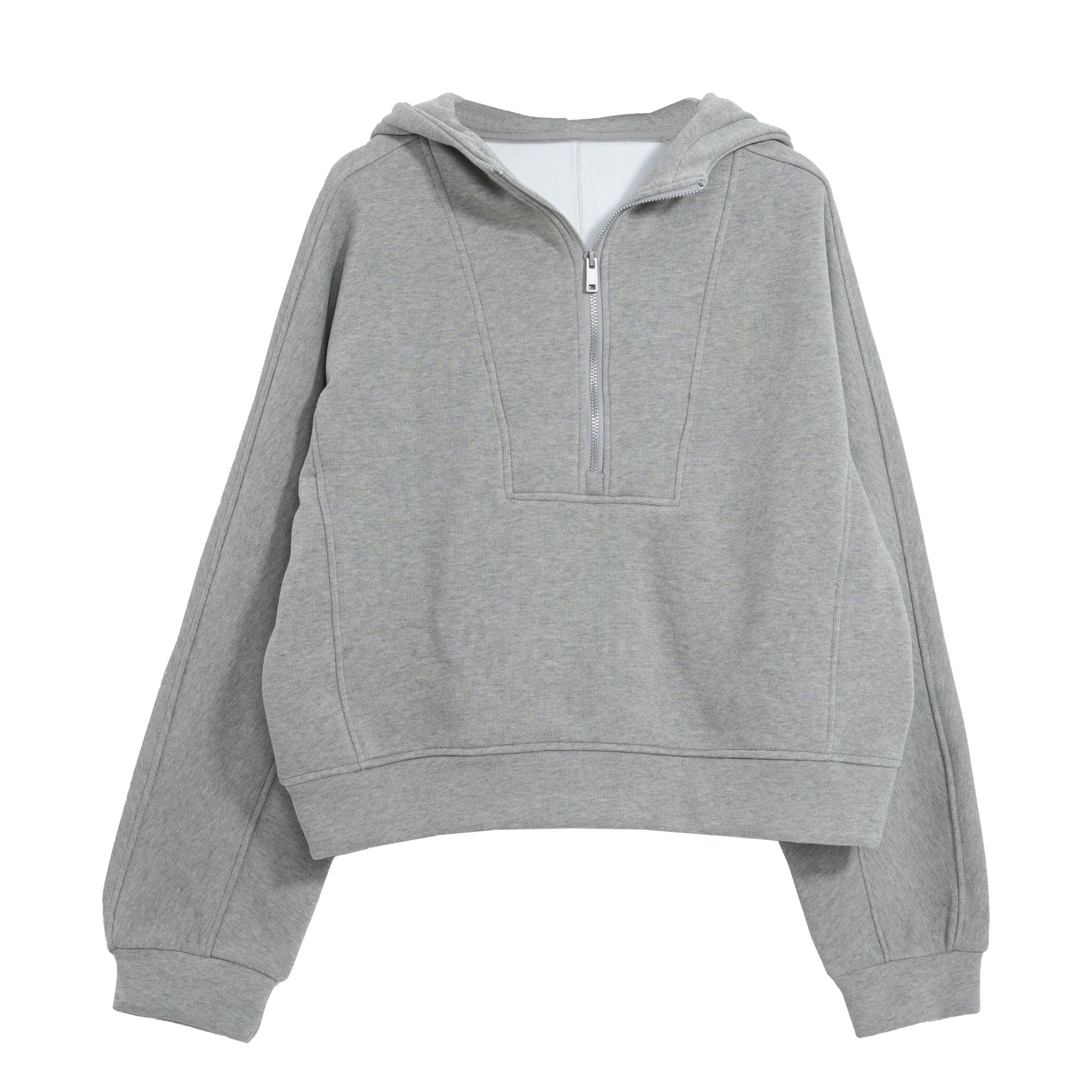 DIDI【暖冬】秋冬新款加绒-韩系休闲连帽气质保暖半拉链卫衣