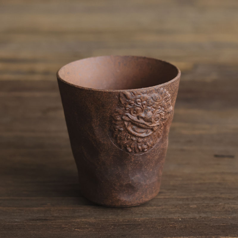 【老王】手作粗陶仿古老岩泥乐杯家茶道茶具茶杯（Q2389）