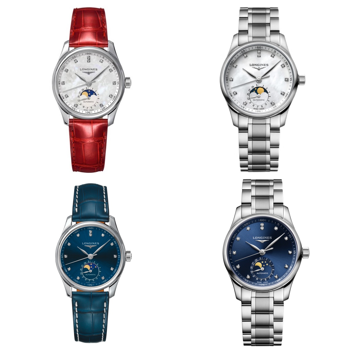 99新 Longines/浪琴 名匠409/机械/贝母钻刻/表径34mm/女士腕表