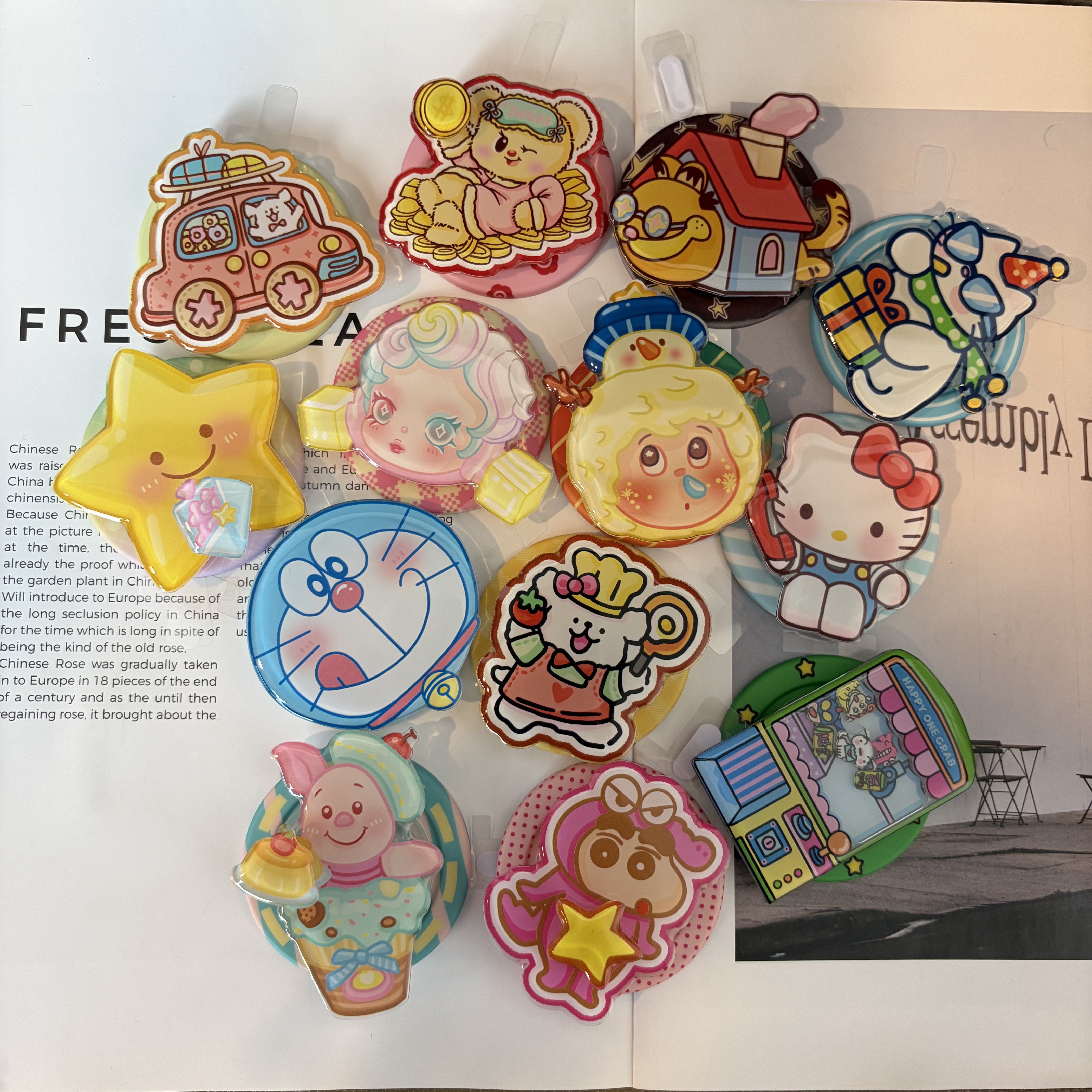 可爱卡通手机气囊支架异形瑶瑶乐转转乐支架磁吸支架可伸缩